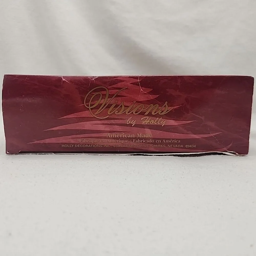 Ornament Teardrop Burgandy And Gold Shiny Colored Visions By Holly USA Made VTG